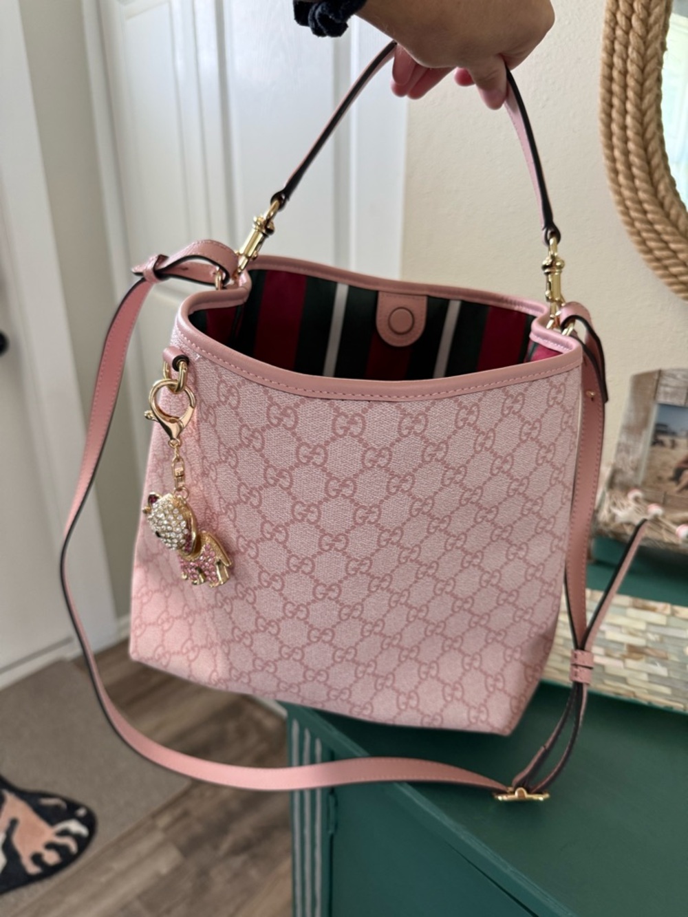 Bucket with crossbody strap